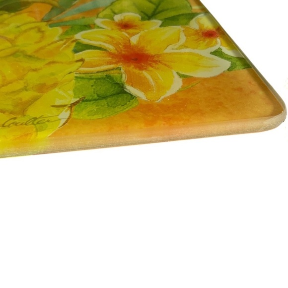 Pineapple Tropical Glass Cheese Board and Cheese Knife Set NEW CounterArt - Picture 2 of 7